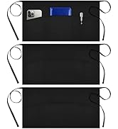Syntus 3 Pack Server Aprons with 3 Pockets, Waterdrop Resistant Waitress Waiter Waist Apron, 11.5...
