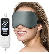 Heated Eye Mask, Warm Eye Compress Mask for Dry Eyes, USB Electric Eye Heating Pad with Temperatu...