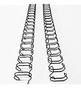 Binditek 100 Pack Double Loop Wire Binding Spines, 1/4Inch Binding Wire for Letter size, 3:1 Pitc...