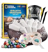 National Geographic Gigantic Gemstone Dig Kit – Excavate 50 Real Gems from a Giant Dig Brick, Gem...