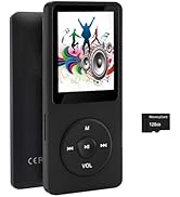 128GB MP3 Player with Bluetooth 5.2, Portable Black Music Player for Kids with Built-in HD Speake...