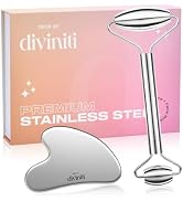 Stainless Steel Face Roller - Premium Gua Sha Facial Tools Stainless Steel GuaSha Tool and Face R...