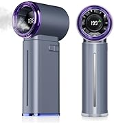 Portable Handheld Fan, Powerful Mini Hand Held Fan, 5000mAh Rechargeable, Digital Display, 1-199 ...