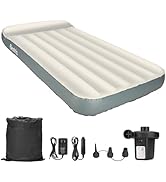 Bestrip Air Mattress Twin Size Durable Inflatable Bed with Electric Air Pump Single Camping Blow ...