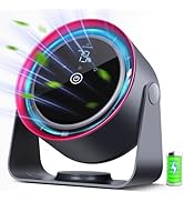 Nezylaf Rechargeable Desk Fan, 5-Speed Quiet Strong Airflow Battery Operated Table Fan with Touch...