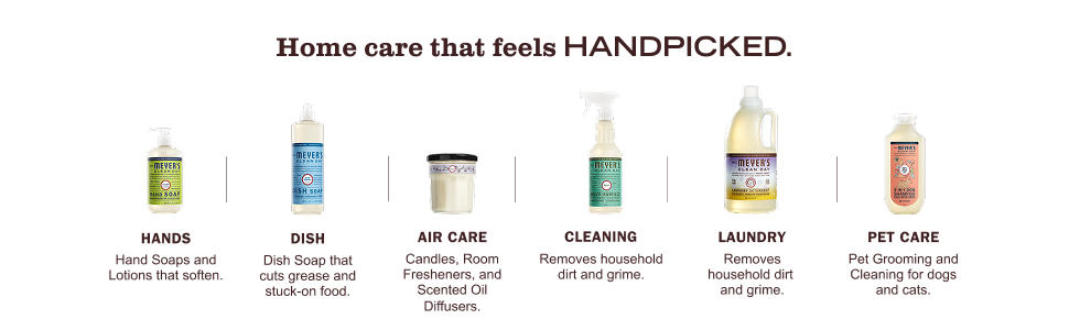 mrs meyers cleaning sprays, dish soaps, hand soaps