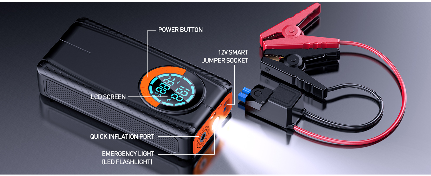 Jump Starter with Air Compressor