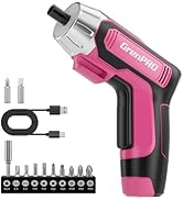 GRENPRO 4V Electric Screwdriver Cordless 9pcs Bit, 1pc Bit Holder,USB Small Power Screwdriver Set...