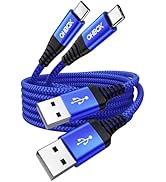 USB A to USB C Cables 60W Fast Charging [2 Pack 6FT], USB to USB C Cable for CarPlay, USB Type C ...