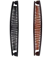 Black and Brown Banana Vintage Clincher Hair Clips and Combs Set - Thick Curly Long Hair Clips fo...