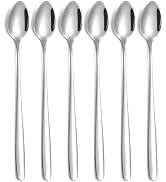 tiokin Long Handle Spoon, Iced Tea Spoons,7.8-Inch Coffee Spoon,Ice Cream Spoon, Stainless Steel ...