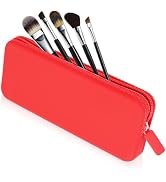 Sakolla Travel Makeup Brush Holder, Waterproof Silicone Makeup Brush Bag with Zipper Closure, Sof...