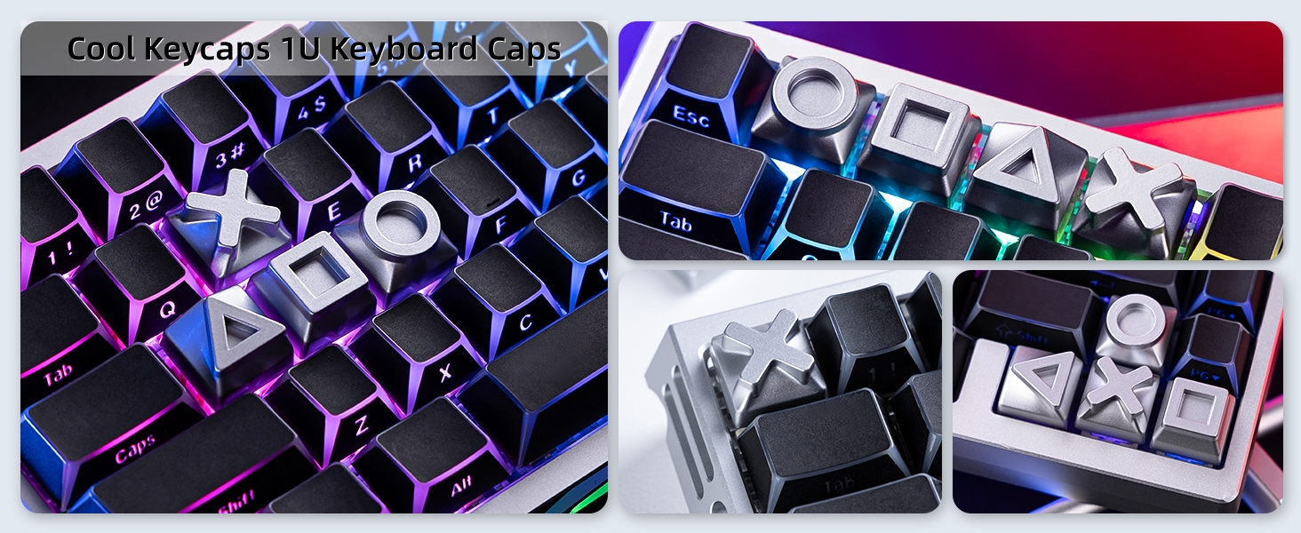 Womier Real Metal Custom Keycaps,WASD Keycaps for Mechanical Keyboard Cool Keycaps Keyboard Caps