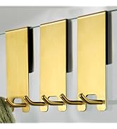 Taozun Towel Hooks for Bathrooms - Over Shower Door Hooks for Towels on Frameless Glass, Gold Sta...