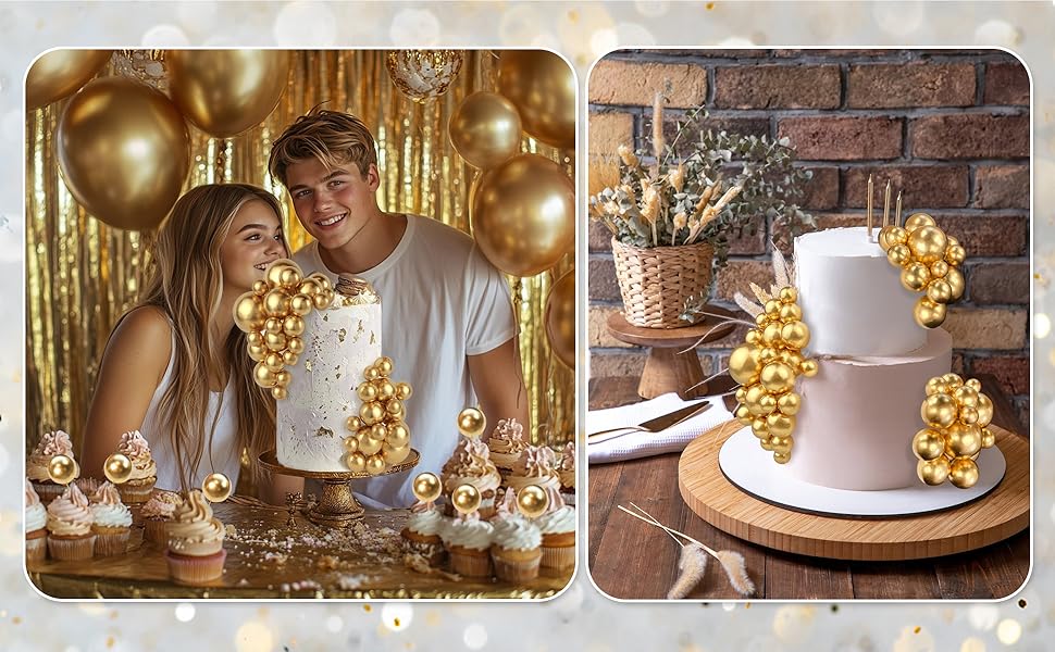 Gold Ball Cake topper