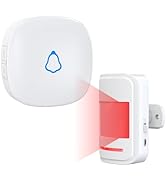 Wireless Motion Sensor Alarm Indoor, 1 PIR Detector + 1 Doorbell Chime, METAK Door Motion Activat...