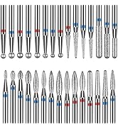 30Pcs Diamond Nail Drill Bits Set, Rolokit 3/32 Inch Cuticle Bit for Nail Drill, Puntas para Dril...