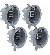 (Pack of 4) 4'' Old Work Round Electrical Box, One-Gang Grey PVC Junction Box, 18 Inch Capacity, ...