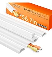 56.7in Cord Hider Wall, Cord Covers for 1-2 Wires on Wall, Self-Adhesive Cable Hider Wire Covers ...