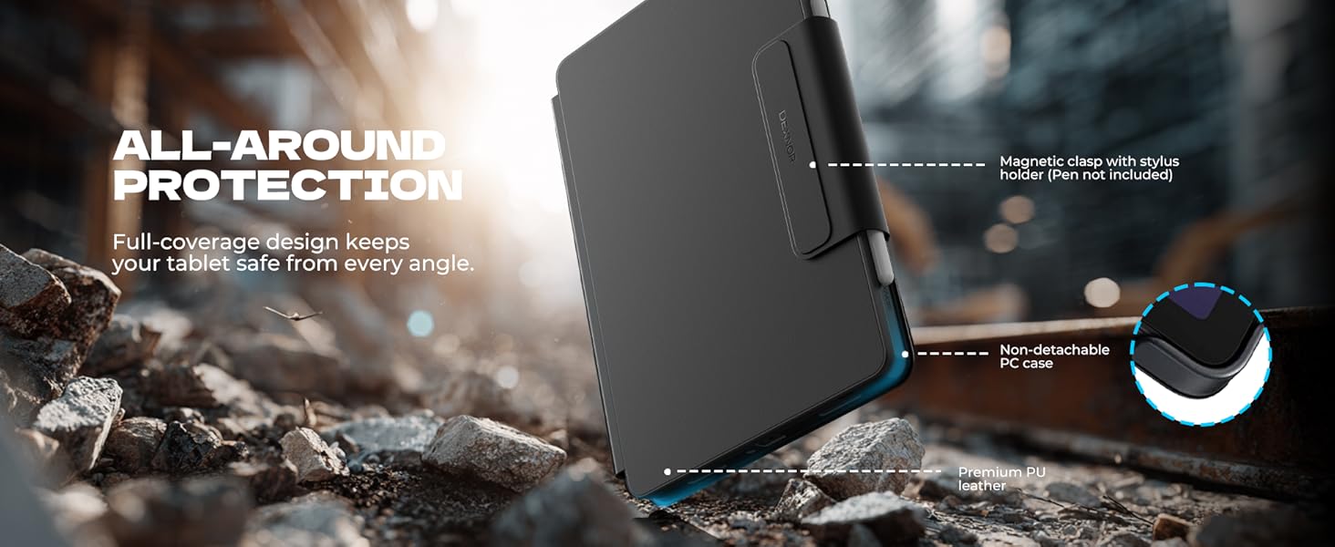 Dexnor for Samsung Galaxy Tab A9+ Plus Keyboard Case Ultra-light Magnetic Folio Keyboard Cover