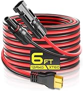 GIBBAB Solar Connector to XT60 Charge Extension Cable, 12AWG 6FT XT60 Adapter Cable to Solar Pane...