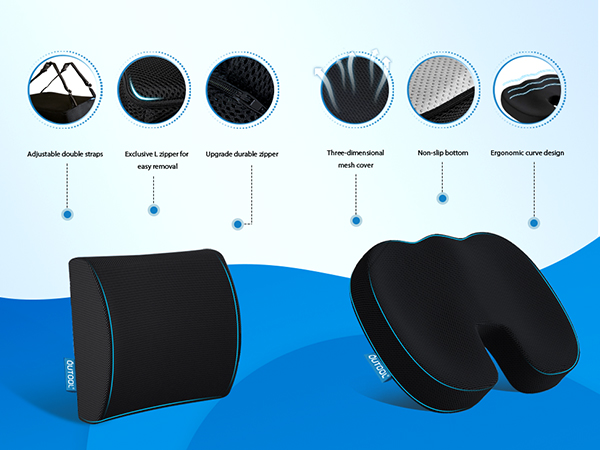 seat cushion with back support chair pad for office chair