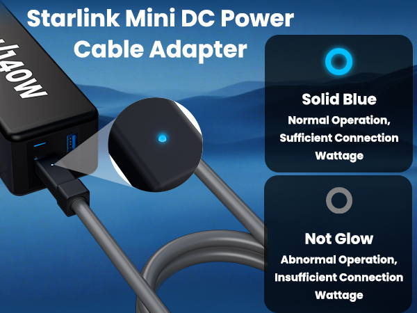 Starlink Mini Cable Adapter, USB C to DC Adapter Power Cable Adapter for Starlink Mini