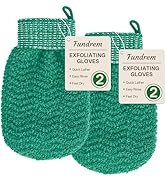Fundrem Microfiber Exfoliating Bath Glove, Body Scrubbing and Dead Skin Removal Mitt with Elastic...