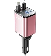 [2025 Upgrade] Retractable Car Charger 4 in 1 [69W Car Charger USB C] iPhone 16 Car Charger Fast ...