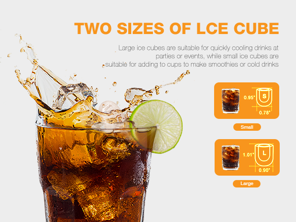 two sizes ice cube