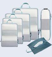 BAGAIL 6 Set Ultralight Compression Packing Cubes Packing Organizer for Travel Accessories Luggag...