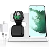 MOYiEAKAN Samsung Wireless Charger 3 in 1 Samsung Charging Station Galaxy Watch Charger Compatibl...
