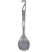 iClimb Titanium Spork Ultralight Compact Portable Flatware Tableware with Bag for Outdoor Camping...