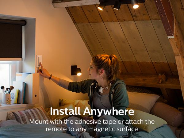 Philips Hue;Dimmer Switch;Wall switch;Dim;Brighten;On/off;smart home;smart lighting;app control