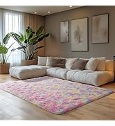 Zentavio Unicorn Rugs for Girls Room 4x6 Area Rugs for Living Room Carpet for Bedroom Washable So...