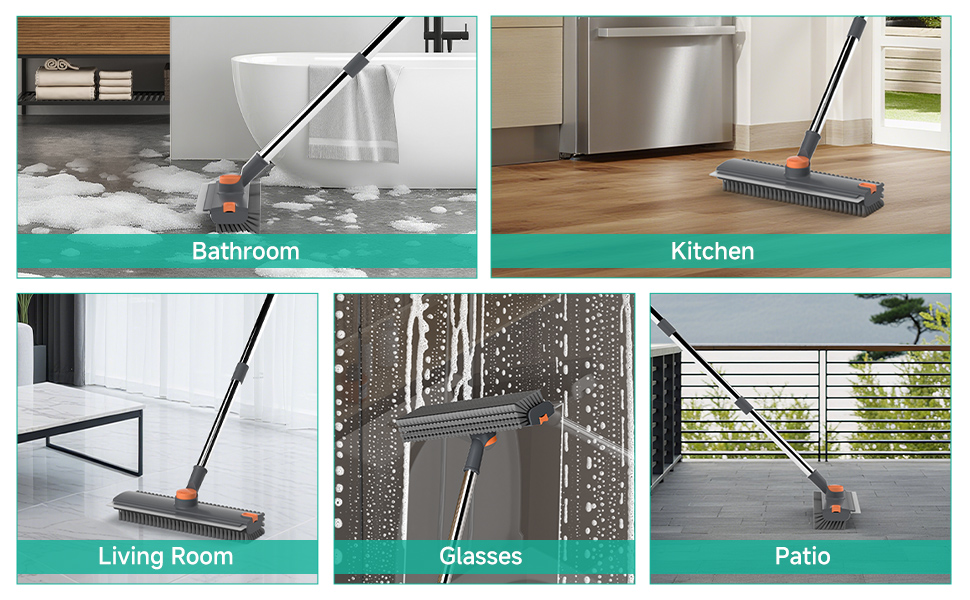 versatile scrubber brush broom for bathroom kitchen living room glasses patio