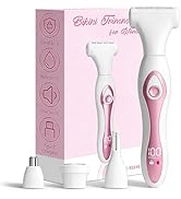 Women’s Electric Razor 4-in-1, Painless Hair Removal for Bikini, Face, Body &amp; Nose, Wet &amp; Dry Sha...