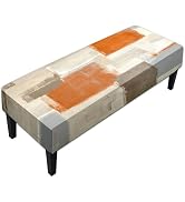MCALK Orange Stretch Dining Bench Cover, Washable Abstract Bench Seat Protector Cover,Anti-Dust R...