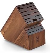 Cook N Home Acacia Wood Knife Storage Block without Knives, 20 Slot Universal Knife Holder Counte...