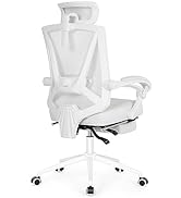 Misolant Ergonomic Office Chair with Footrest, Ergonomic Desk Chair with Adjustable 2D Lumbar Sup...