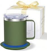 Zhenglu Self Heating Coffee Mug, USB Heating Mug with Sliding Lid, 131°F Coffee Warmer for Desk H...