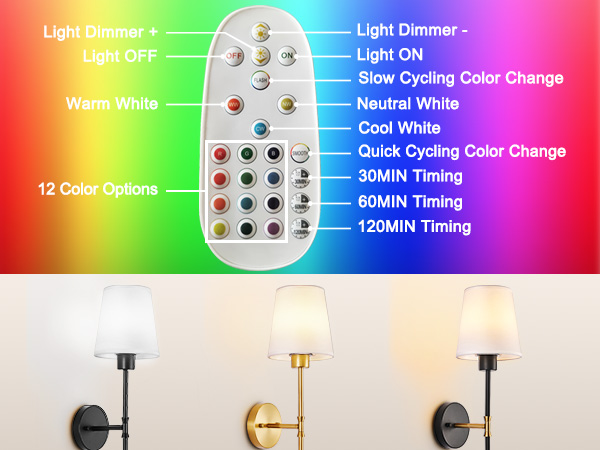 the battery sconces will remember your last color and brightness settings