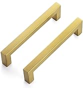 Ravinte 30 Pack 5 Inch Square Cabinet Handles Brushed Brass Kitchen Pulls for Cabinets Stainless ...