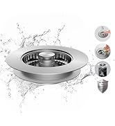 Hibbent All Metal Stainless Steel 3 in 1 Kitchen Sink Drain Strainer, Upgraded Anti-rust Sink Sto...