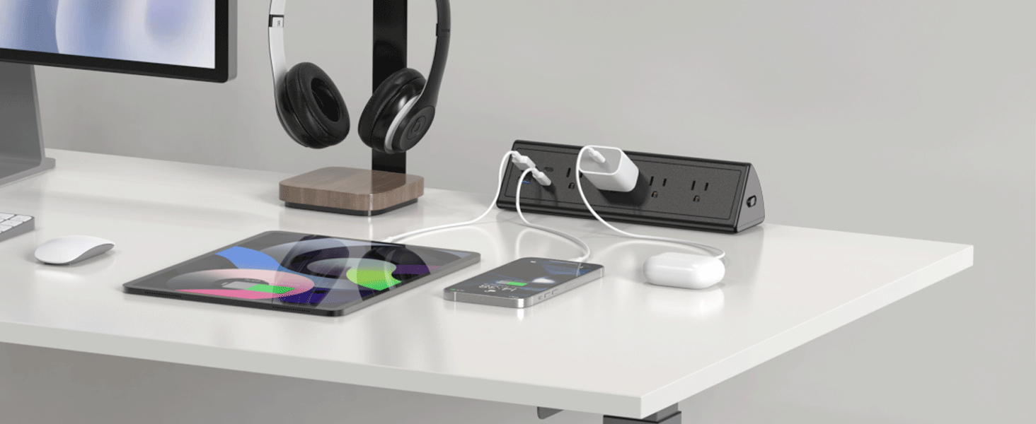 desk clamp power strip usb-c