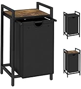 LAATOOREE Laundry Hamper, Two-Color Laundry Basket with Removable Laundry Bag and Top Shelf, Clot...