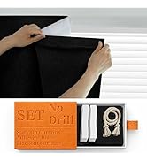 Sovtfides 100% Blackout Magic Tape Stick On Curtains Window Shades Pull Down Blackout Window Cove...