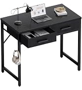 Pamray 32 Inch Small Computer Desk with 2 Drawers for Bedroom Study Writing Home Office Table for...