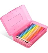 DANRONG Colored Plastic Pencil Box, Large Capacity Pencil Case, Pencil Boxs for Kids Adults, Hard...