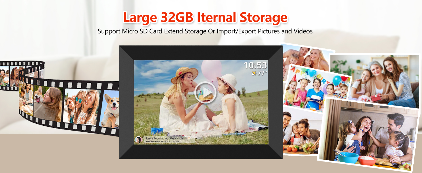 FRAMEO 10.1 Inch Smart WiFi Digital Photo Frame Digital Picture Frame